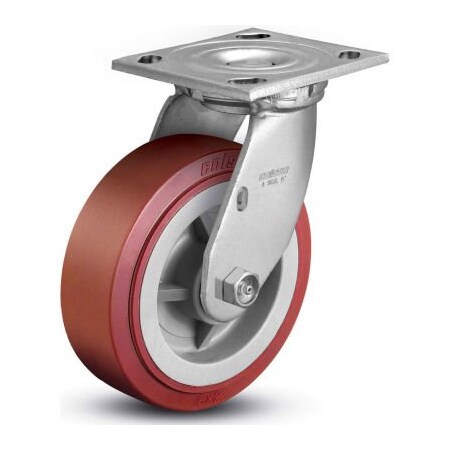 Colson 4 Series Swivel Plate Caster - Polyurethane on Polyolefin 8 Dia. 1000 Lb. 4.08199.929